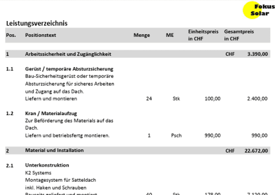 Beispiel Richtofferte